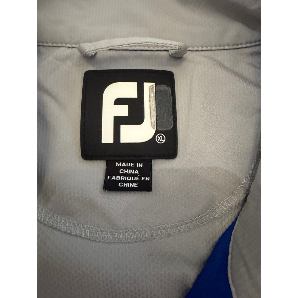 FootJoy Mens XL Blue Grey Short Sleeve Quarter Zip Golf Windshirt Pullover